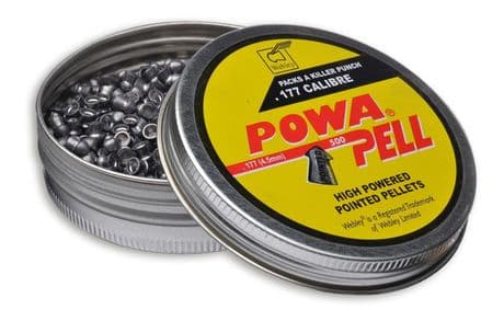 Webley PowaPell Pellets .177 4.5mm Air Rifle Pistol Airgun Hunting 500 in a tin