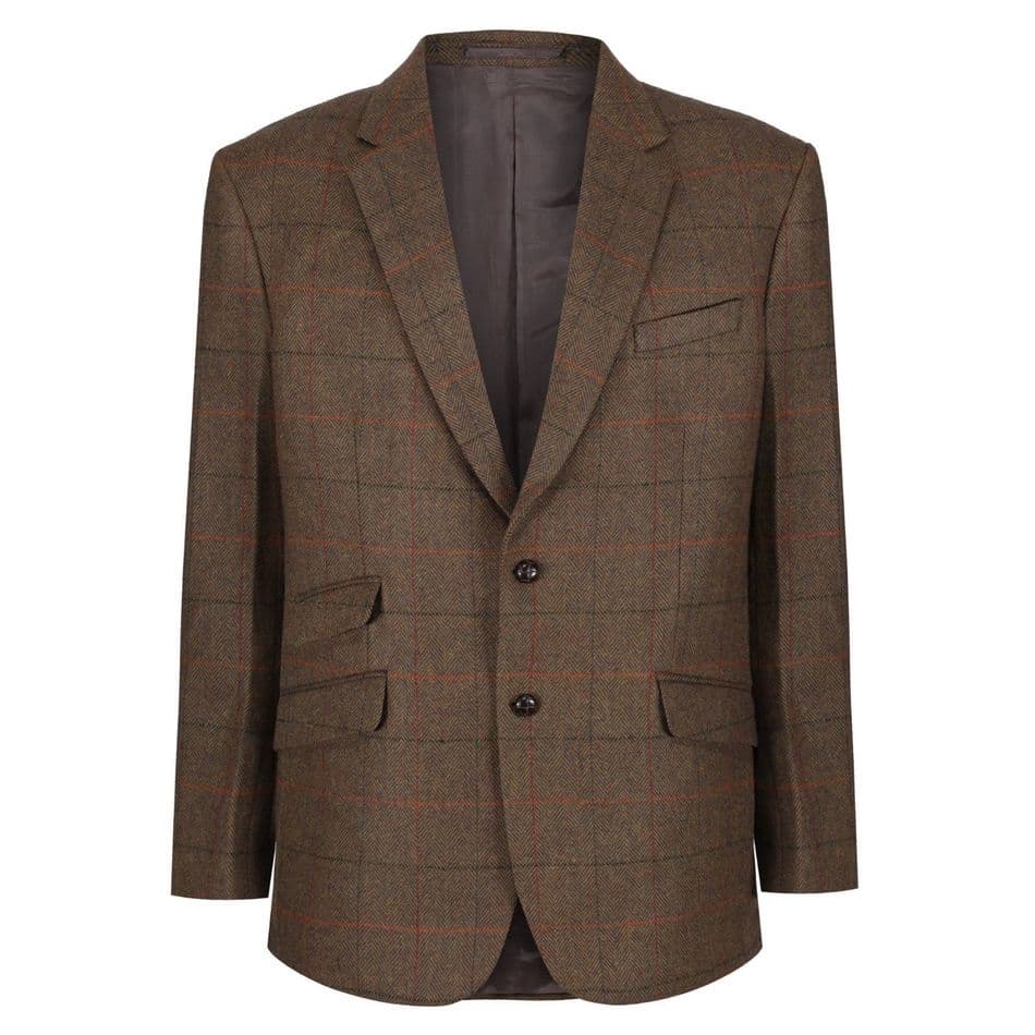 Wilmslow Check Tweed Jacket Blazer Sports Coat Quality Russet Brown Wool New