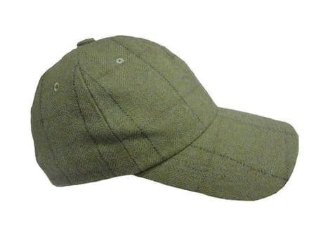 Wool Tweed Olive Heather Mens Baseball Tweed Cap Hat Hunting Shooting RRP £29