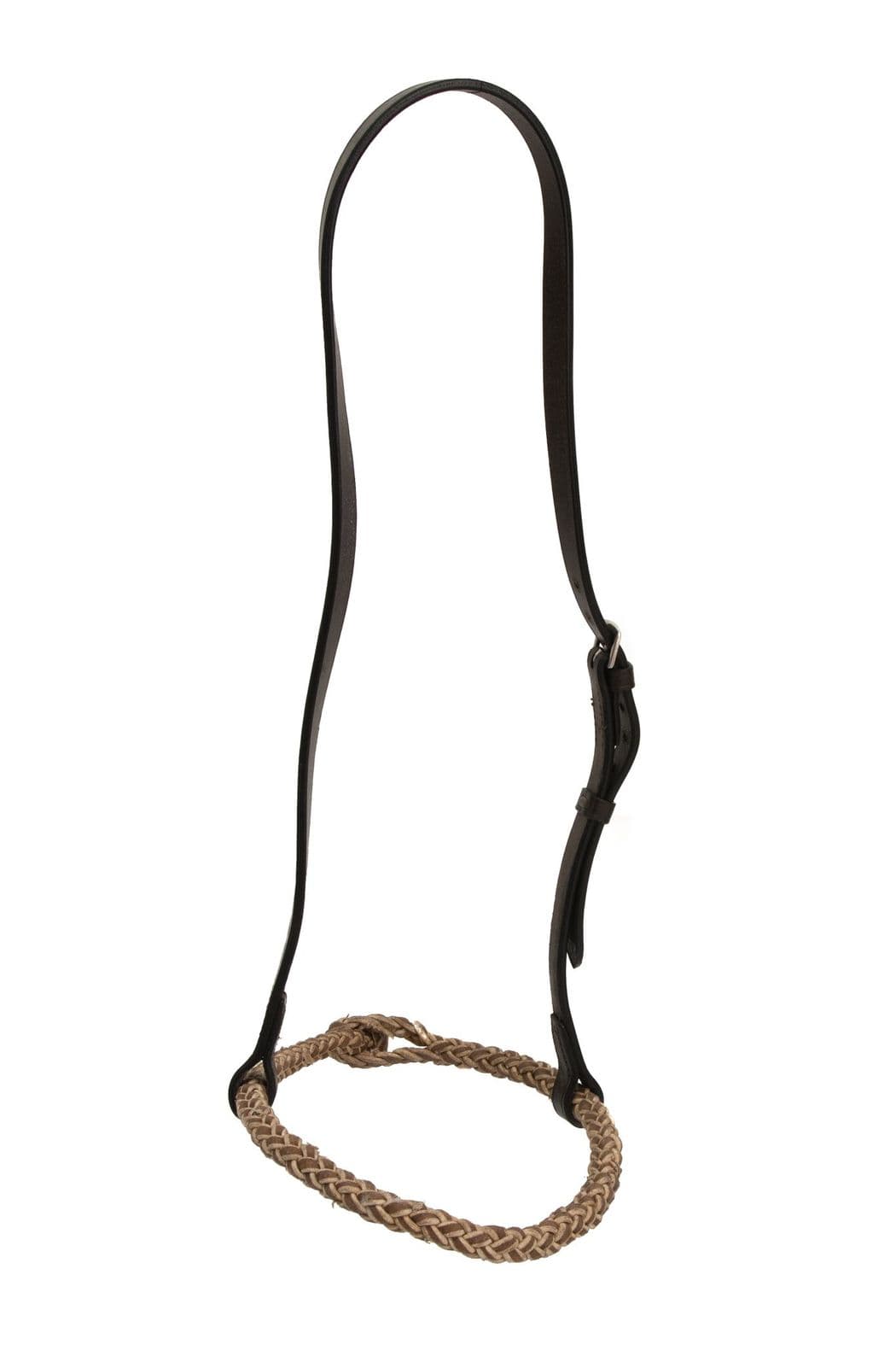 Caveson English Leather Noseband English Leather and Argentine rawhide (Round Plait)