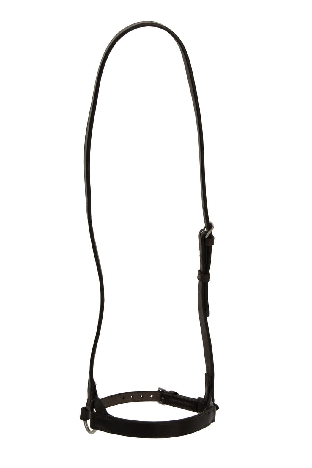 Drop Nose Band in Black English Leather