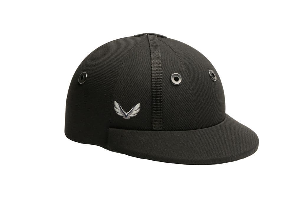 Instinct Askari Polo Helmet - Black with Black Strap and Black Grommets
