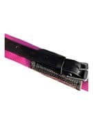 Leather and Nylon Web Overgirth - Pink