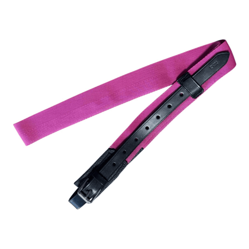 Leather and Nylon Web Overgirth - Pink