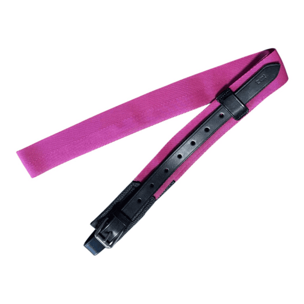 Leather and Nylon Web Overgirth - Pink