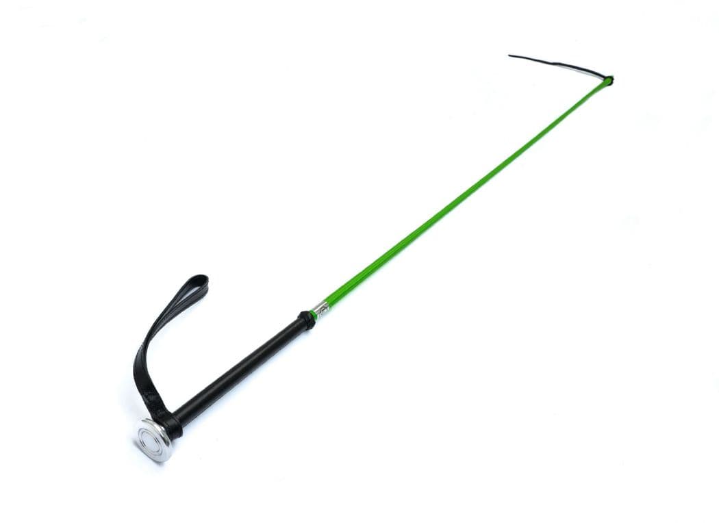 Leather handled Whip in Green