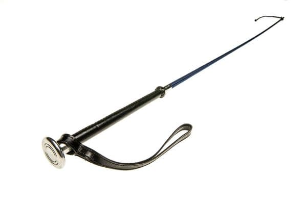 Leather handled Whip in Navy Blue