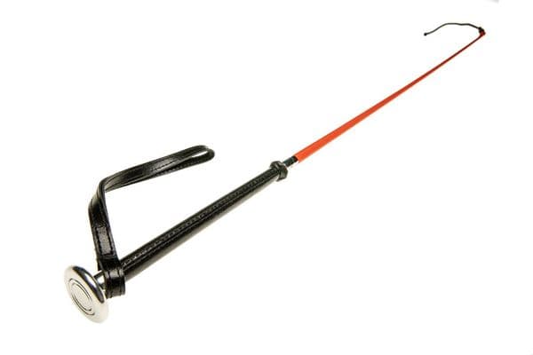 Leather handled Whip in Orange