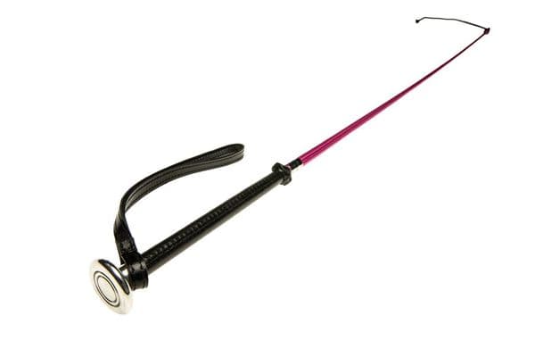 Leather handled Whip in Pink