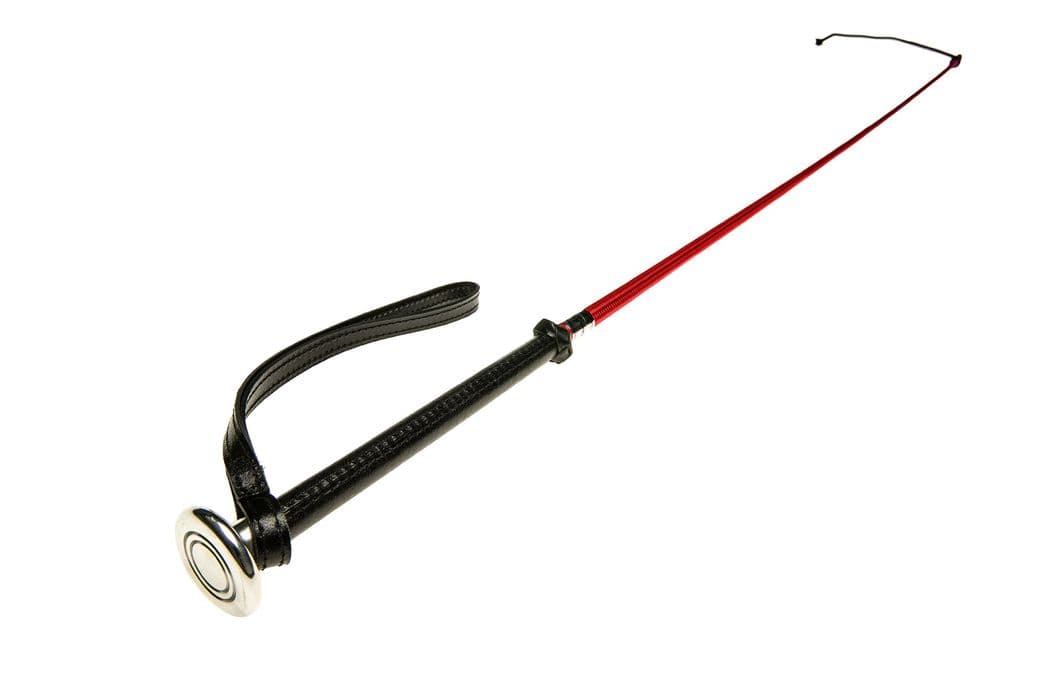 Leather handled Whip in Red