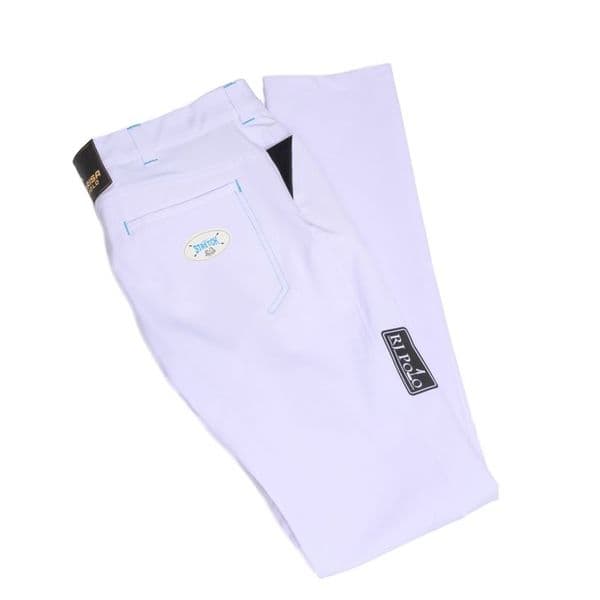 PRISA Engineered Polo White Trousers (White)