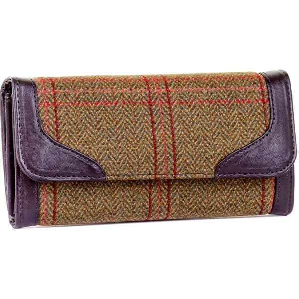 SALE (WAS £20) - Iris Pale Green/Red Tweed Purse