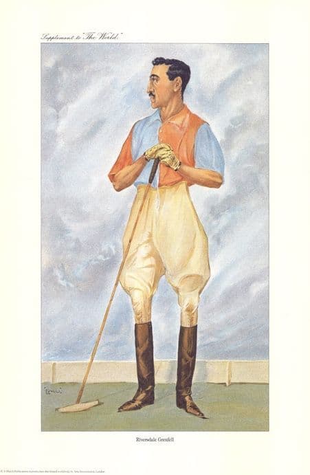 Vintage Polo Player Print. -