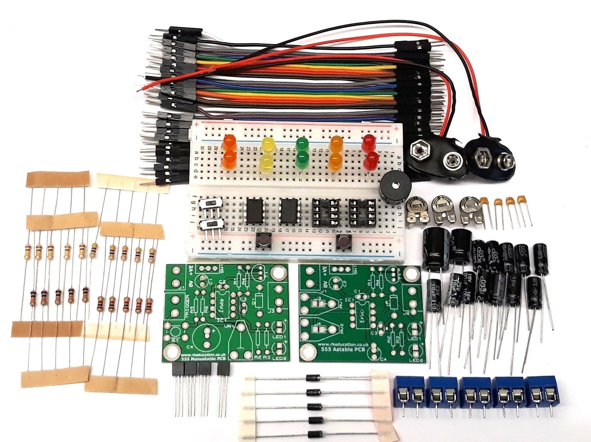 Timer Breadboard 555 Timer Beginners Electronics Prototyping Breadboard Kit PCB - 2 Full ...