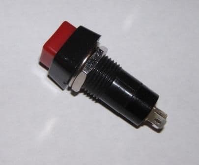 Large Square Button Push Switches - Latch Red - Pack of 1