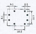 Miniature PCB DPDT Power Relay 6VDC Coil 5A Pack of 1