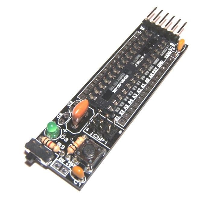 RKAT28c mcc Compact Project PCB for 28 pin ATMEL and Ardunio - Self Build Kit