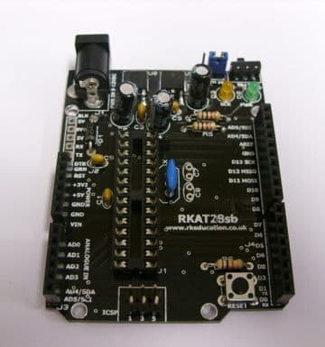RKAT28sb Shield Base PCB for 28 pin Arduino and ATMEL Self Build Kit