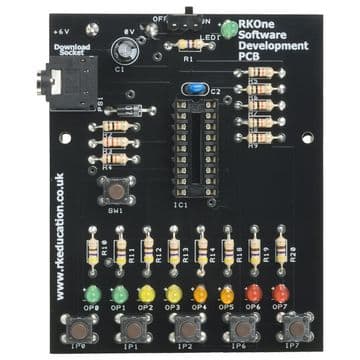 RKOne Training/Development PCB for 18 pin PIC,PICAXE and Genie Self Build Kit