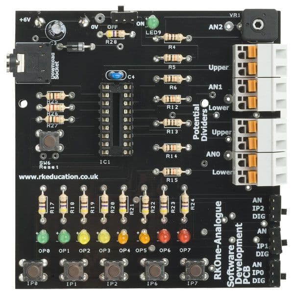 RKOneAnalogue Training/Development PCB for 18 pin PIC PICAXE and Genie ...