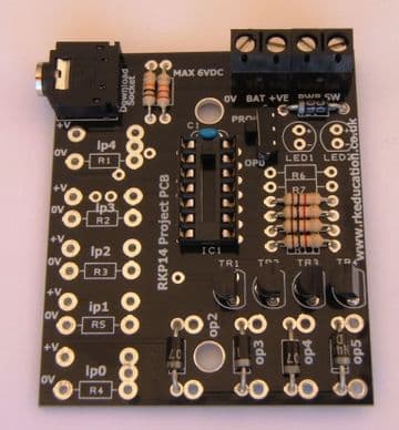 RKP14 Project PCB with 4x BC182L outputs for PIC,PICAXE and Genie Self Build Kit
