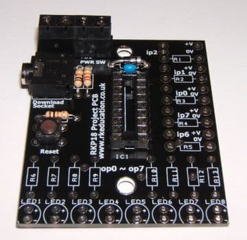 RKP18LP Low Power Project PCB for 18 pin PIC,PICAXE and Genie Self Build Kit