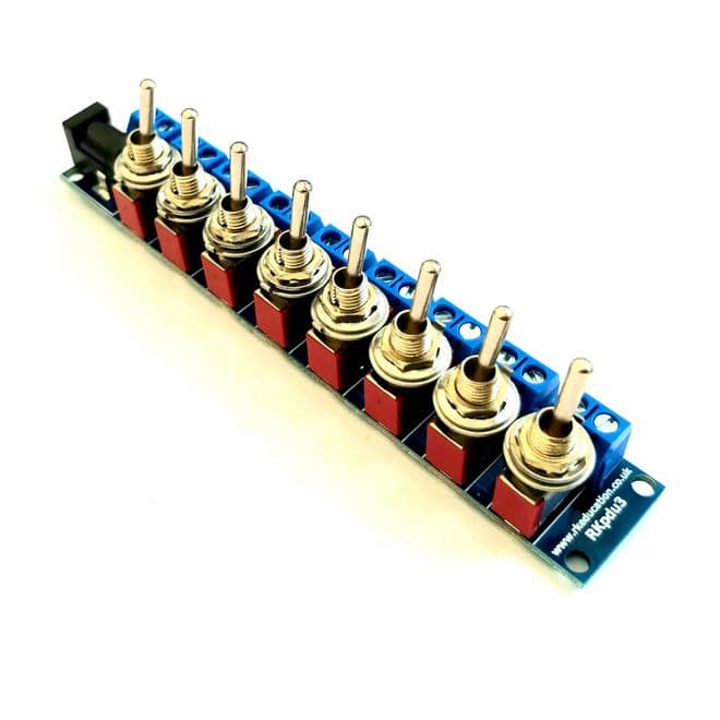 RKpdu3 Power Distribution Unit for Model Railway - ON (ON)/MOM Toggles Constructed