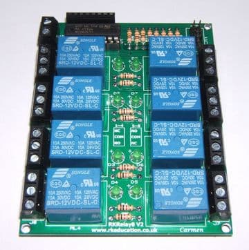 RKRelay8 Relay Module - Great for Atmel, Arduino & Raspberry PI - Self Build Kit