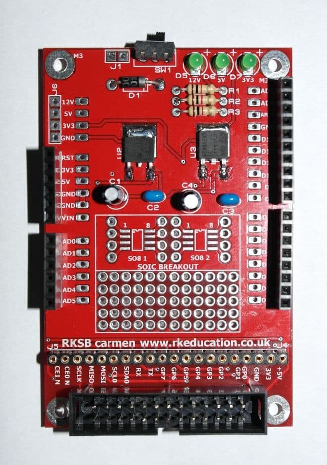 RKSB Carmen Shield Base Project Board for Raspberry PI & Atmel