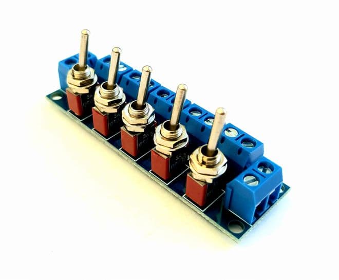 RKswitch1 V2 Toggle Switch Module for Model Railway - Constructed with Threaded Toggles