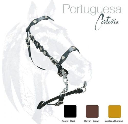CLEARANCE OFFER Portuguese single bridle with metal decorations