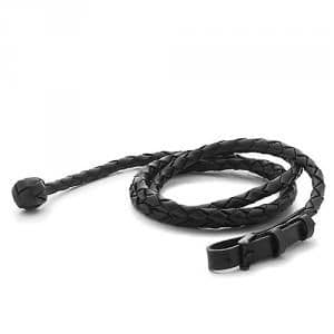 Economy 2m traditional leather show/presentation rope with leather billet and buckle fastener