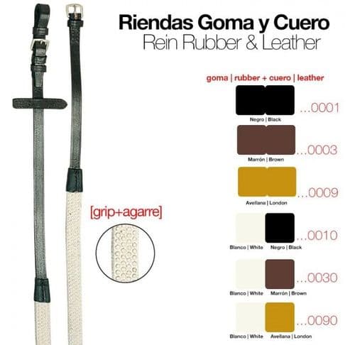 Economy leather/rubber reins