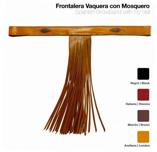 Economy Spanish browband with flyfringe