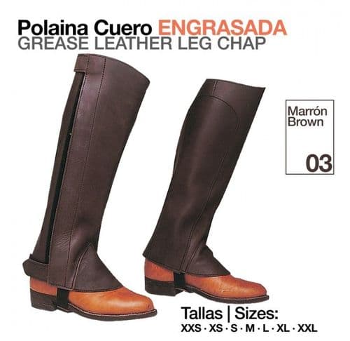 Greased leather half chaps