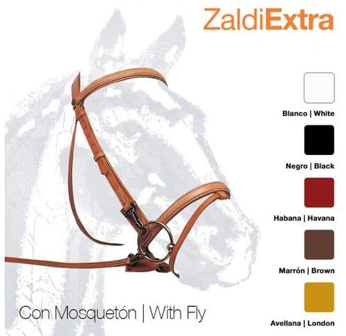 Hand made leather single bridle with 'snap' rein/bit fastners and rubber reins