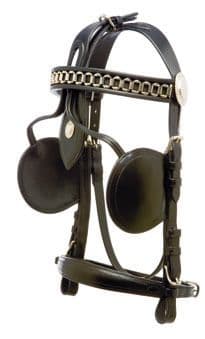 Leather driving bridle or harness bridle