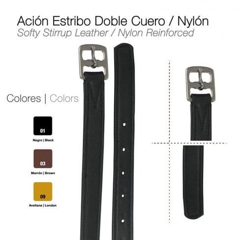 Leather/nylon stirrup leather