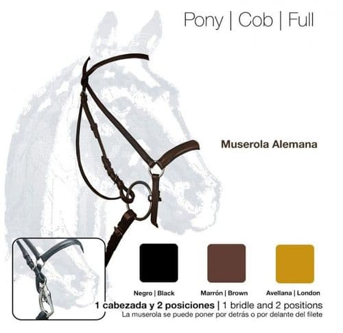 Leather single bridle with drop noseband