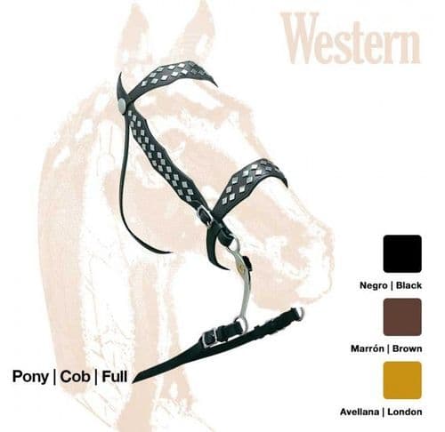 Leather Western bridle with studding