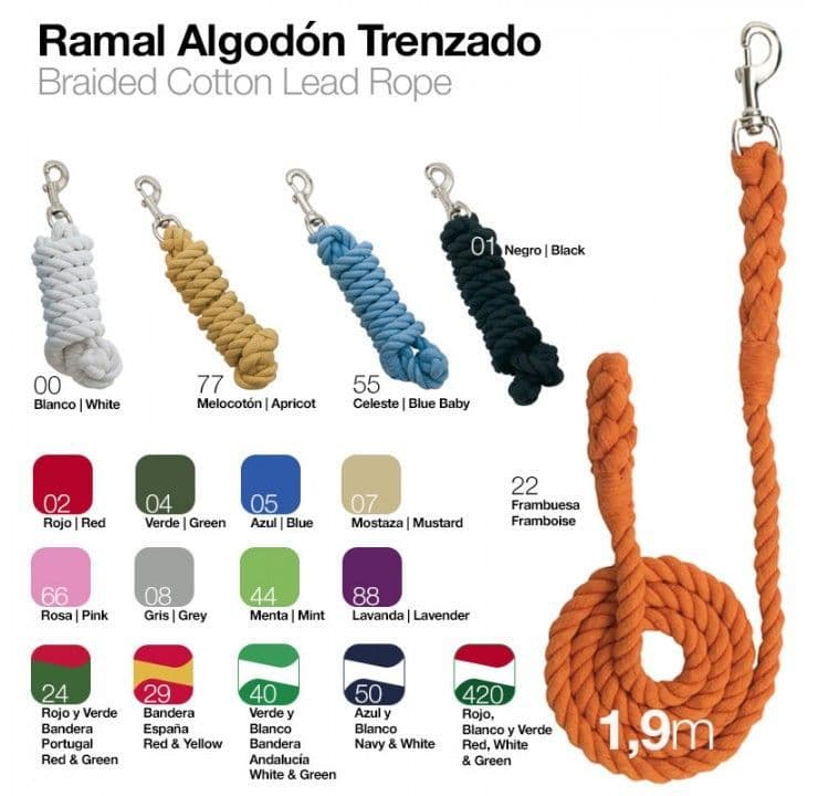 Plaited cotton lead rope