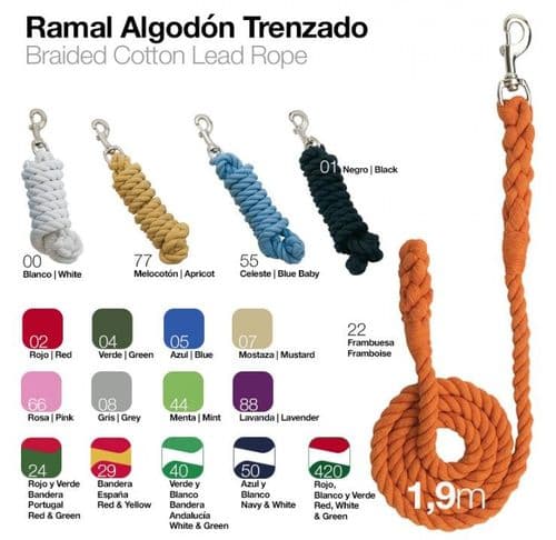 Plaited cotton lead rope