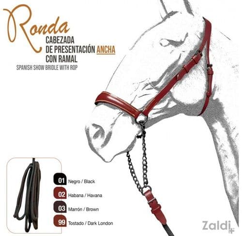 Ronda presentation bridle with lead rope