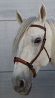 Single ring leather serreta with cheek type throatlash