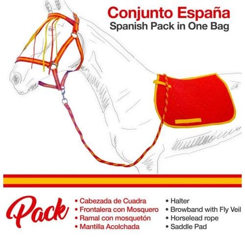 Spanish saddle cloth, halter and lead rope set