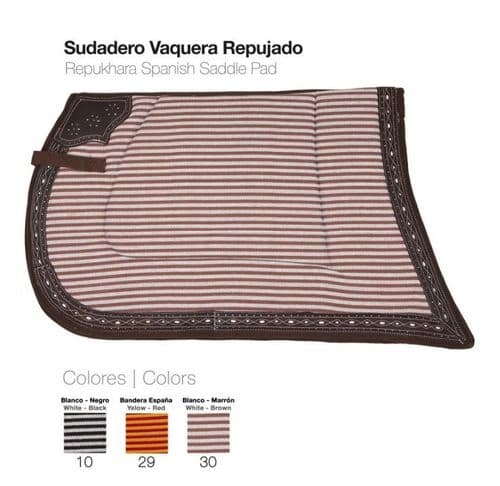 Spanish saddle cloth with leather trim