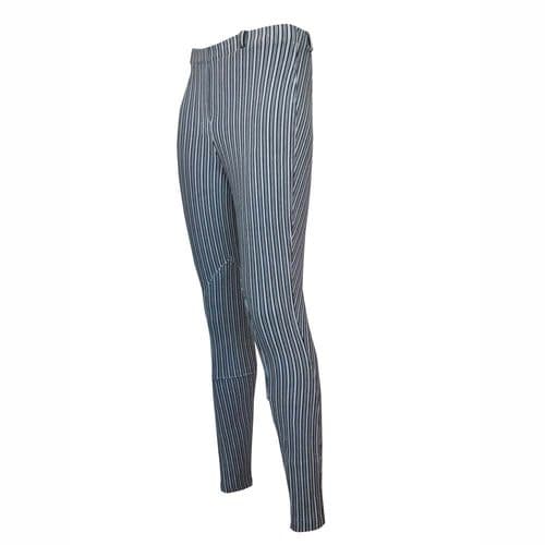 Stretch breeches in grey striped material