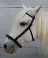 THREE RING leather serreta with smooth metal under the soft leather noseband