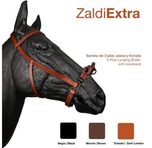 THREE RING leather serreta with smooth metal under the soft leather noseband