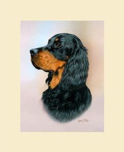 Original Gordon Setter Head Study Painting